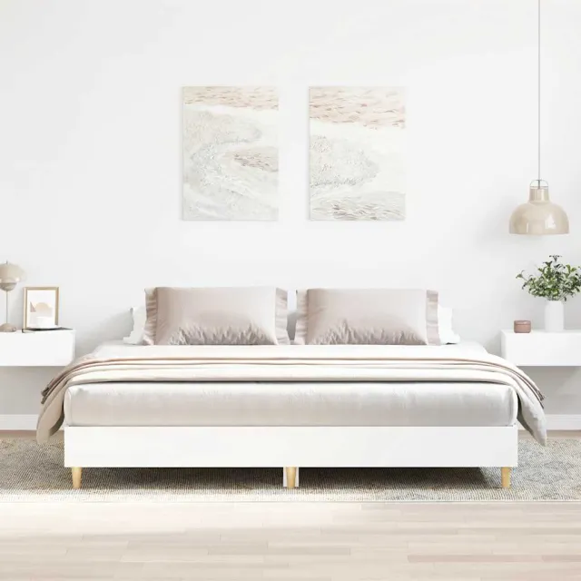 vidaXL Bedframe zonder matras 180x200 cm spaanplaat wit