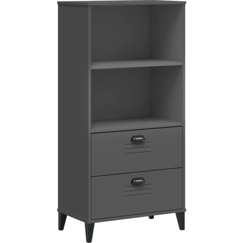 vidaXL Boekenkast VIKEN 60x35x123 cm bewerkt hout antracietgrijs Anthraciet