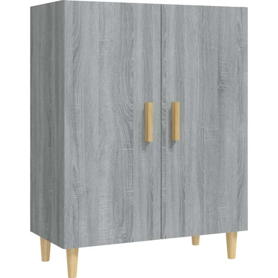 vidaXL Dressoir 70x34x90 cm bewerkt hout grijs sonoma eikenkleurig