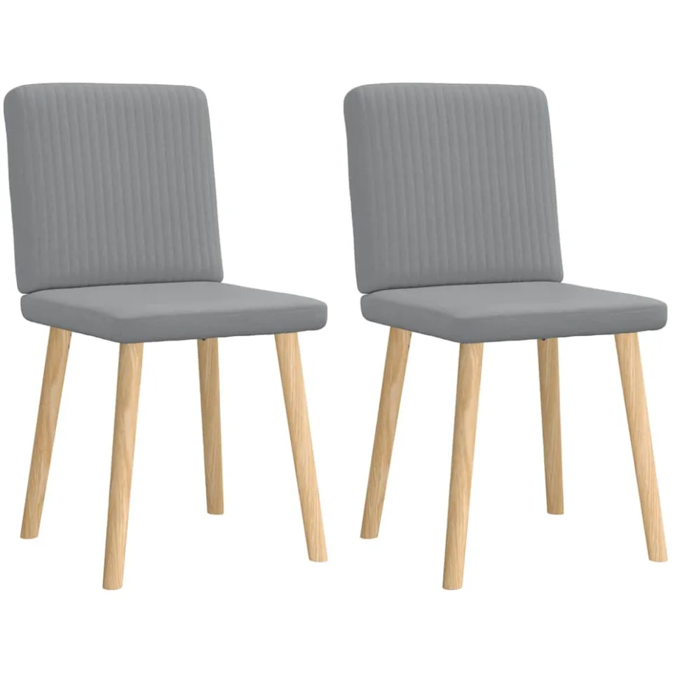 vidaXL Eetkamerstoelen 2 st stof lichtgrijs grijs, foto 3