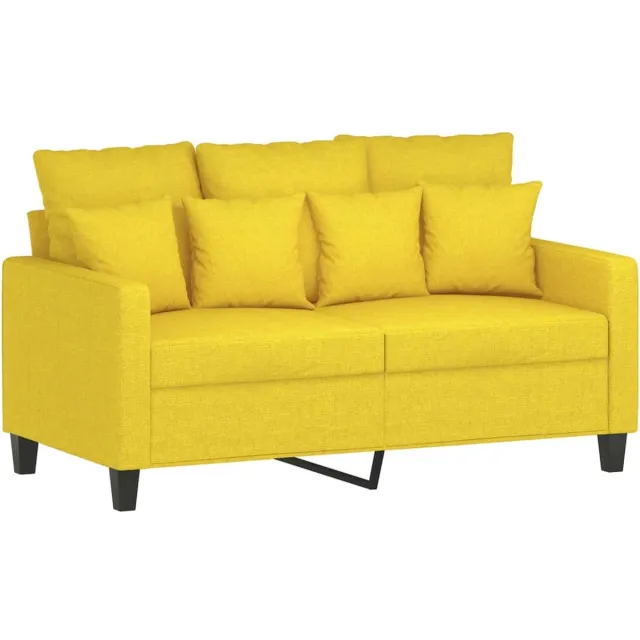 vidaXL Tweezitsbank - 120 - cm - stof - lichtgeel