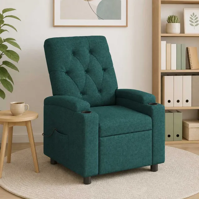 vidaXL Massage-relaxstoel Donkergroen 75 x 95 x 101 cm Stof Bosgroen