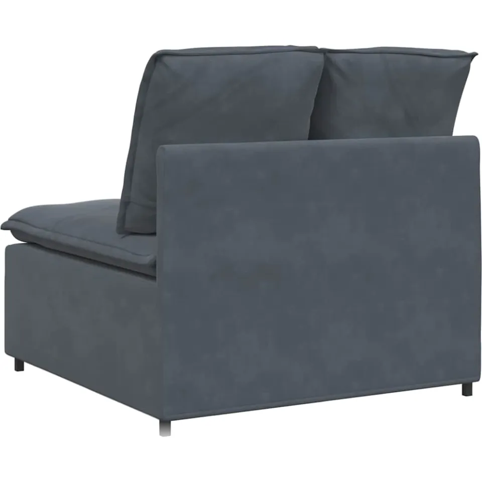 vidaXL Modulaire bank middenmodule met kussens 100 cm donkergrijs grijs, foto 4