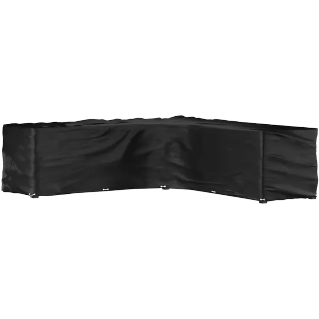 vidaXL Tuinmeubelhoezen met 20 oogjes L-vormig 300x300x90 cm Zwart
