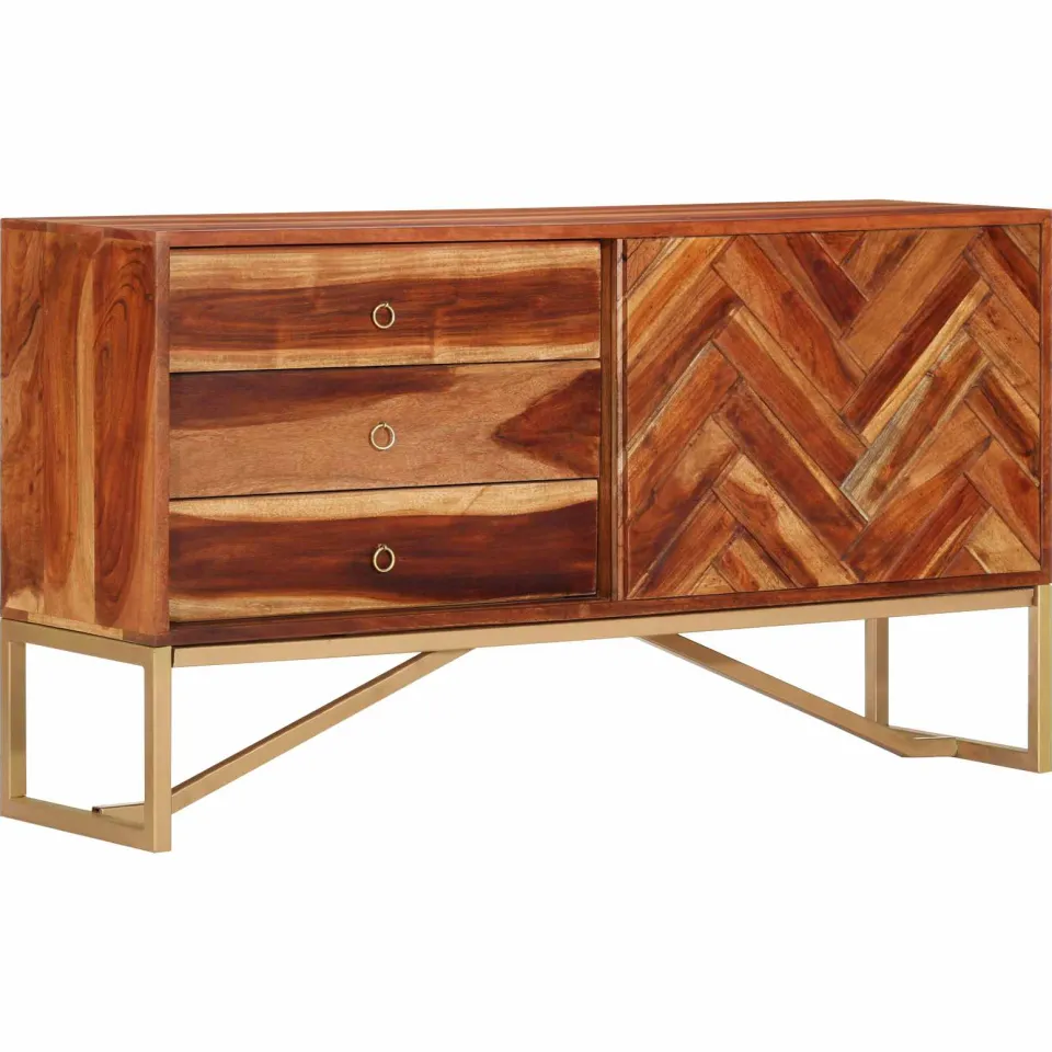 vidaXL Dressoir HoningBruin 160 x 30 x 80 cm Massief Acaciahout bruin, foto 3