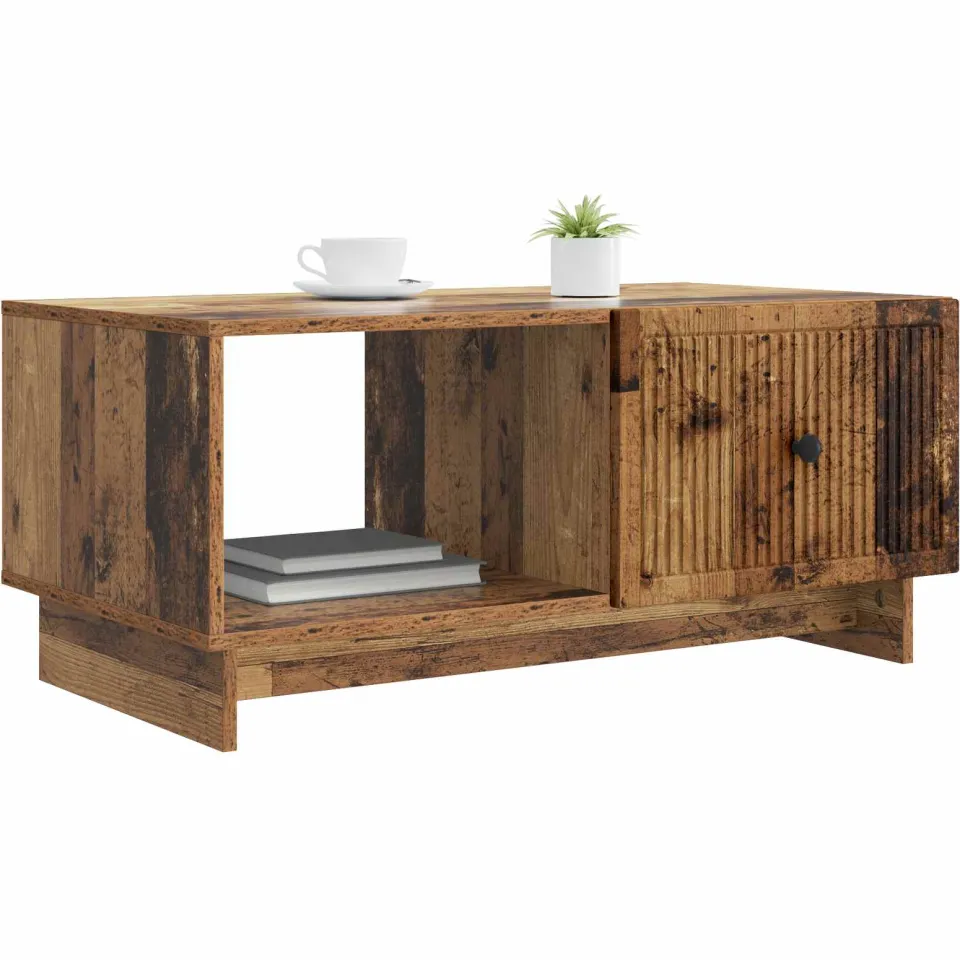 vidaXL Salontafel Oud hout 90 x 50 x 40 cm Bewerkt hout Bruin