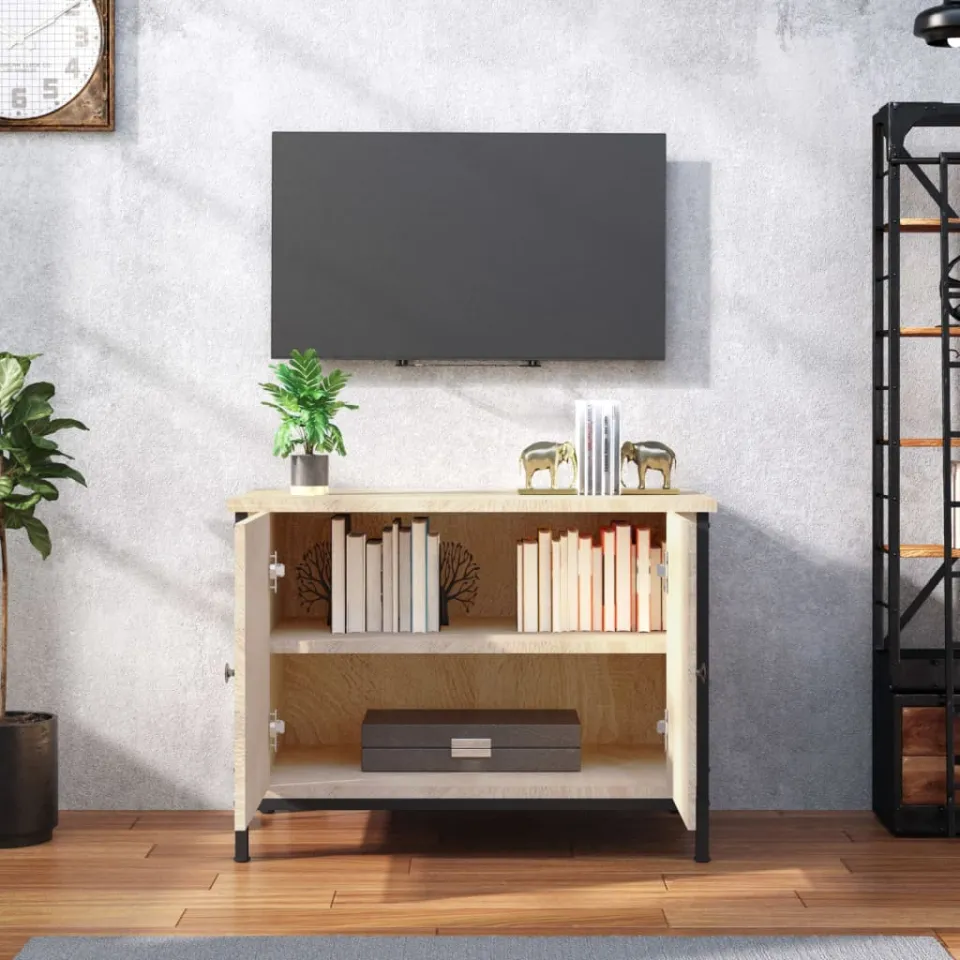 vidaXL Tv-meubel met deuren Sonoma eiken 60x35x45 cm bewerkt hout, foto 3