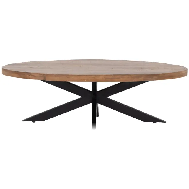 Giga Meubel Salontafel Mansour - Ovaal Bruin Hout - 130x70x40cm