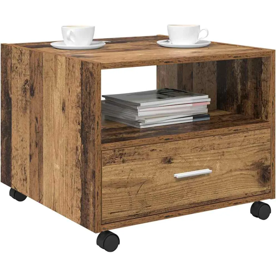 vidaXL Salontafel Oud Hout 55 x 55 x 45cm Bewerkt hout Bruin