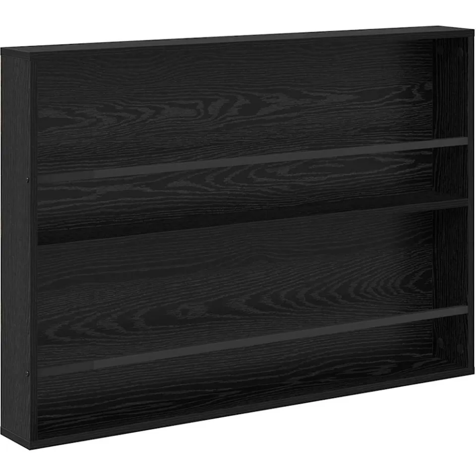 vidaXL Tijdschrift Rek Zwart Eiken 100 x 12 x 70 cm Bewerkt hout, foto 3