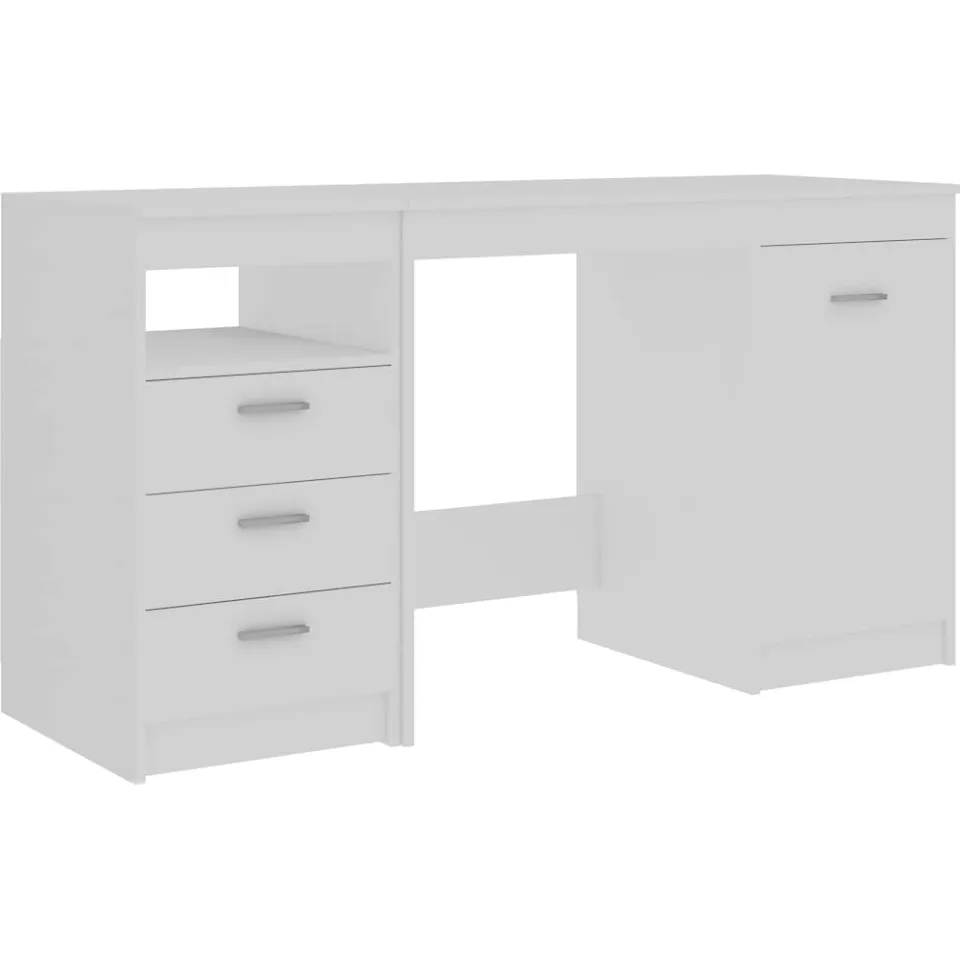 vidaXL Bureau 140x50x76 cm bewerkt hout wit