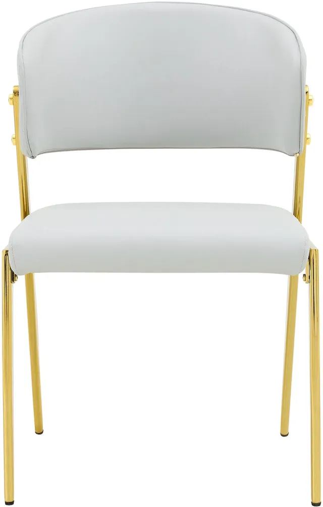 MUVANO Lichtgrijze eetkamerstoelen set van 2 - Keukenstoelen - Gevoerde zitting en rugleuning - Kunstleer en metalen frame - Voor eetkamer en kantoor Lichtgrijs