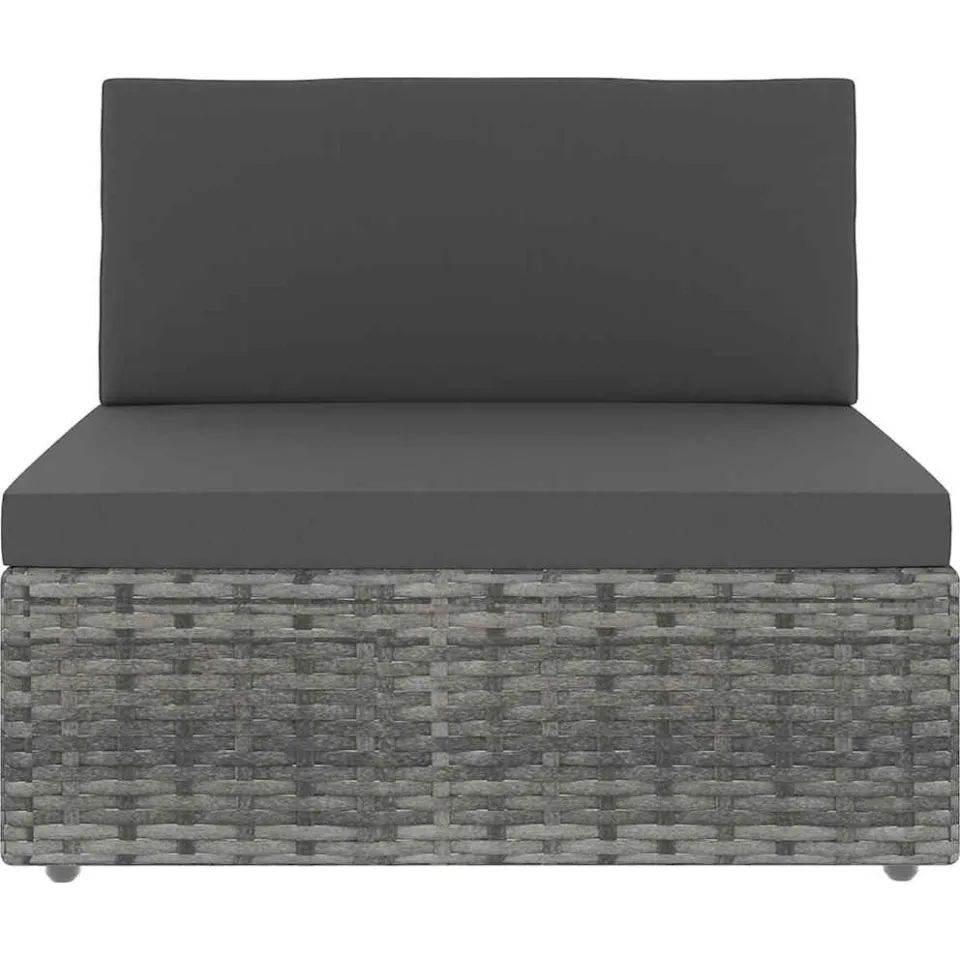 vidaXL 14-delige Loungeset met kussens poly rattan grijs, foto 3