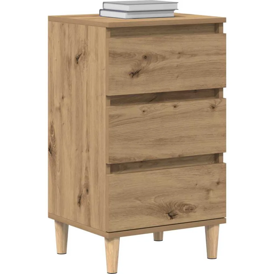 vidaXL Nachtkastje Artisan Eiken 40 x 35 x 70 cm Bewerkt hout Bruin