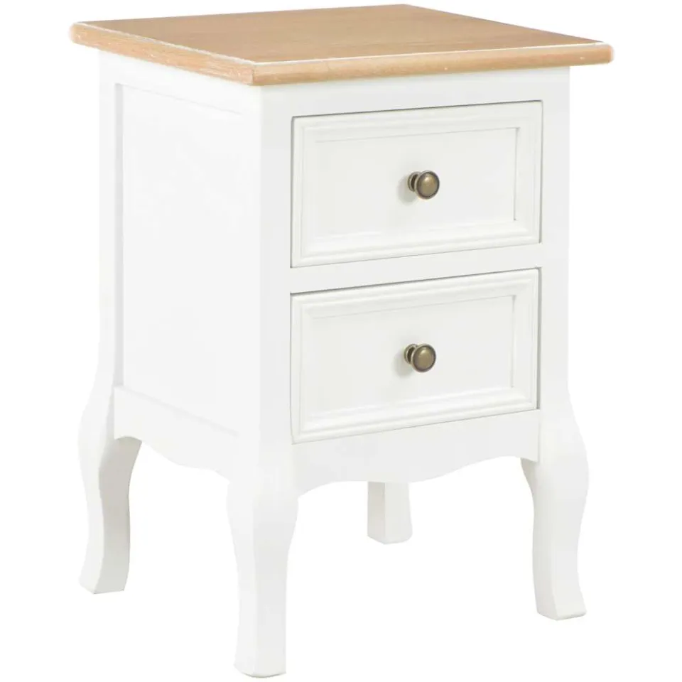 vidaXL Nachtkastje 2 st 35x30x49 cm MDF wit