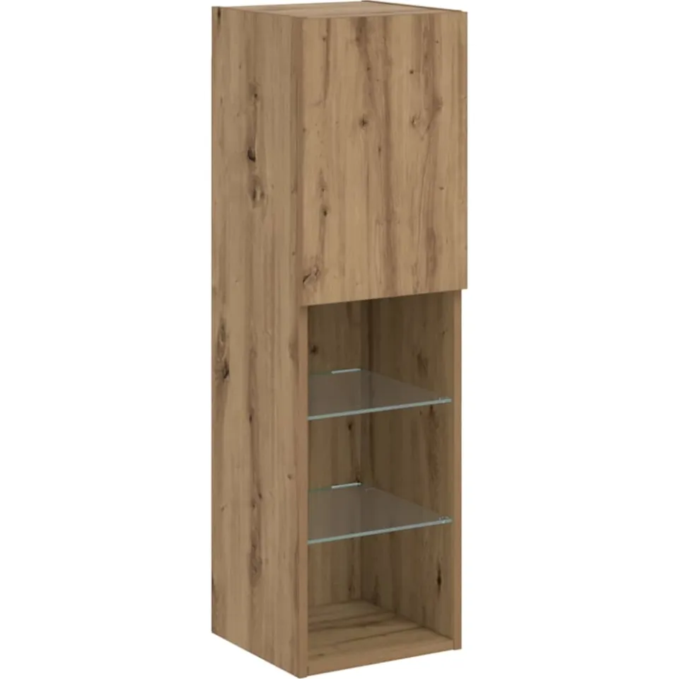 vidaXL Tv-meubel met LED-verlichting 30,5x30x102 cm artisanaal eiken Bruin