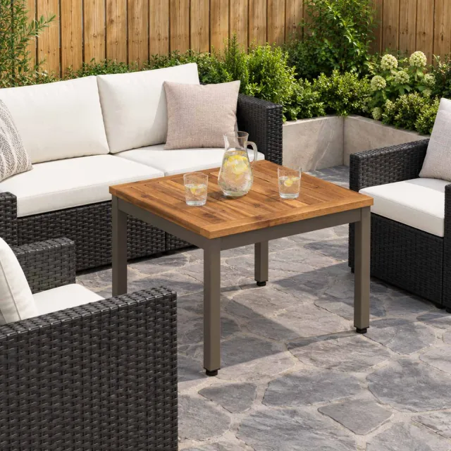 vidaXL Salontafel NAARDEN Natuurlijk en Koffie 49 x 48,5 x 36 cm Bruin