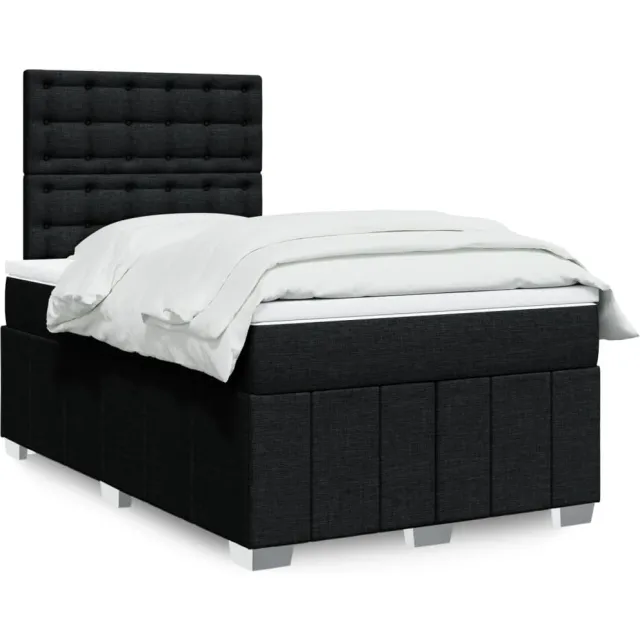 vidaXL Boxspring met matras stof zwart 120x190 cm