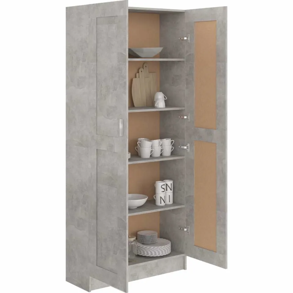 vidaXL Boekenkast 82,5x30,5x185,5 cm bewerkt hout betongrijs