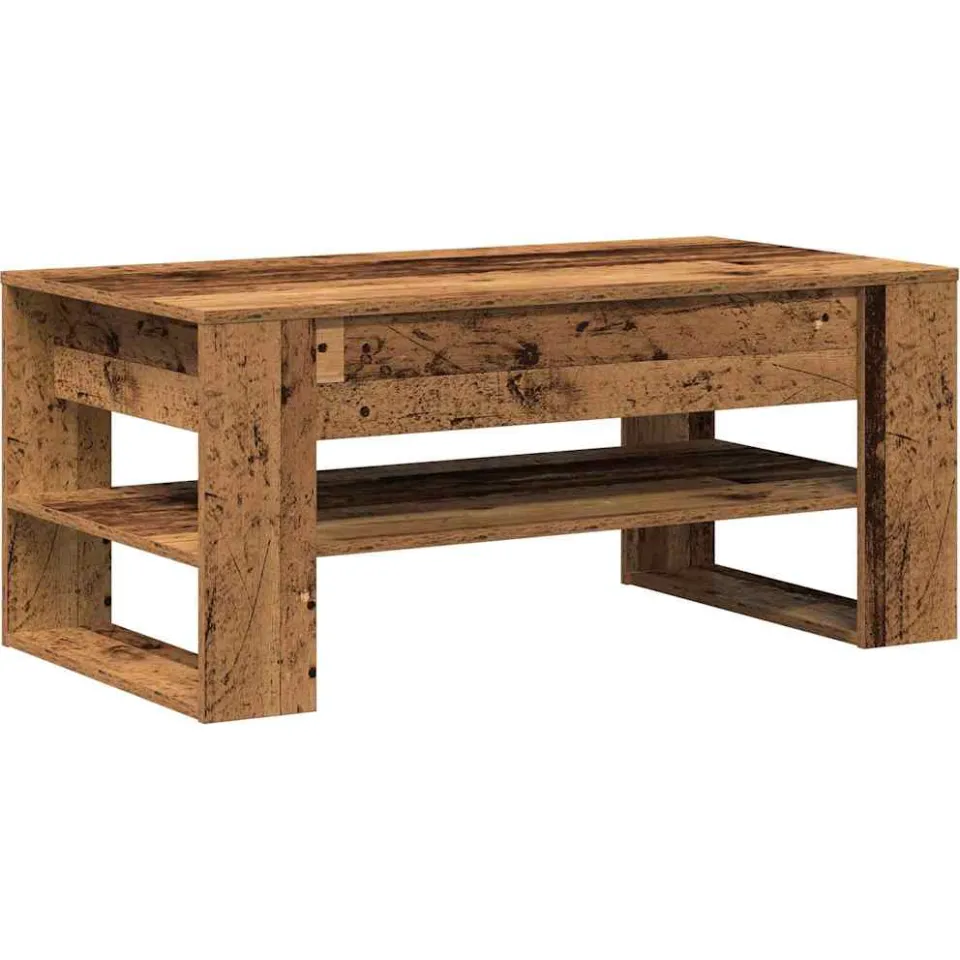 vidaXL Salontafel Oud Hout 102 x 55 x 45 cm Bewerkt hout bruin, foto 3
