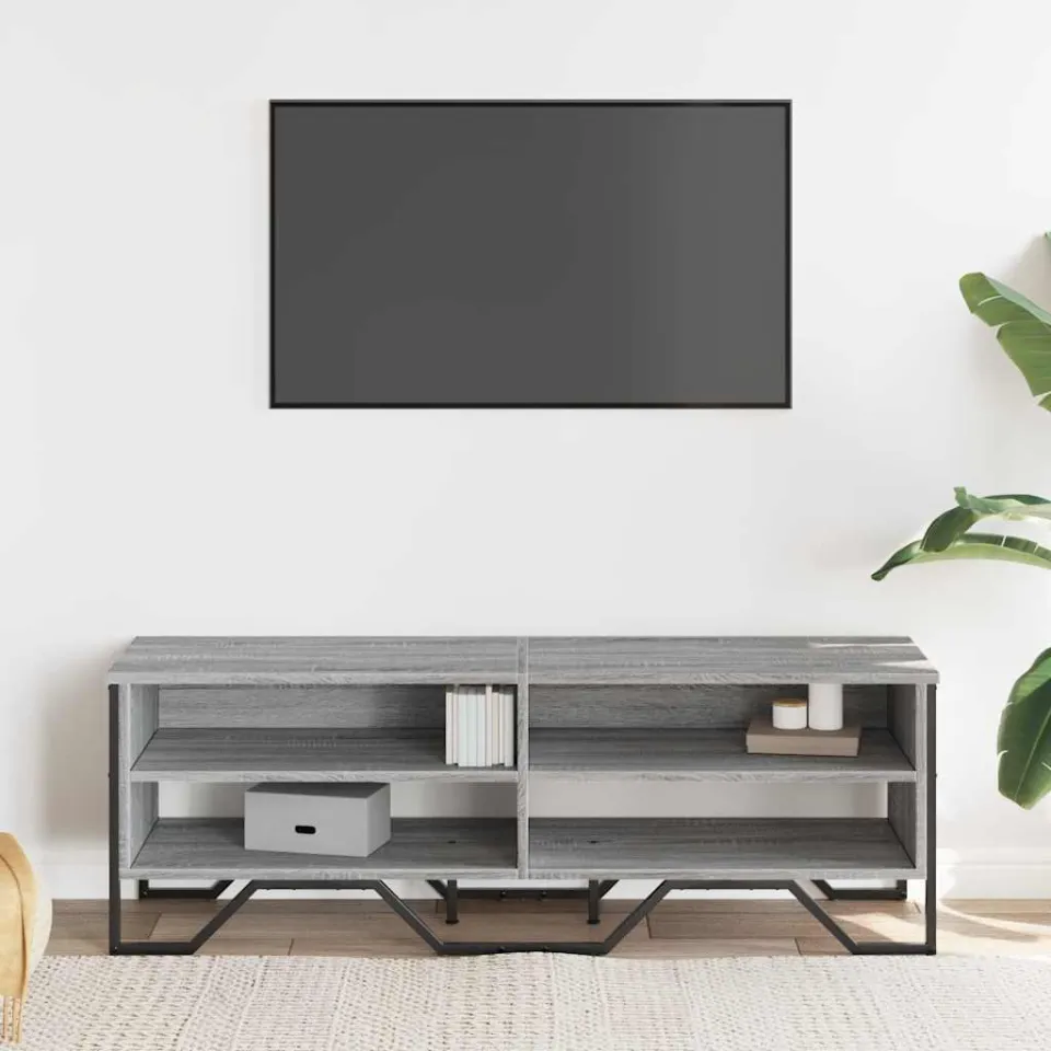 vidaXL Tv-meubel 122x34x41 cm bewerkt hout grijs sonoma eikenkleurig, foto 2