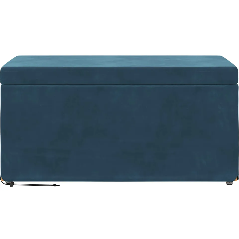 vidaXL Kruk Blauw 81 x 41 x 40 cm Velvet en Gefabriceerd Hout, foto 4