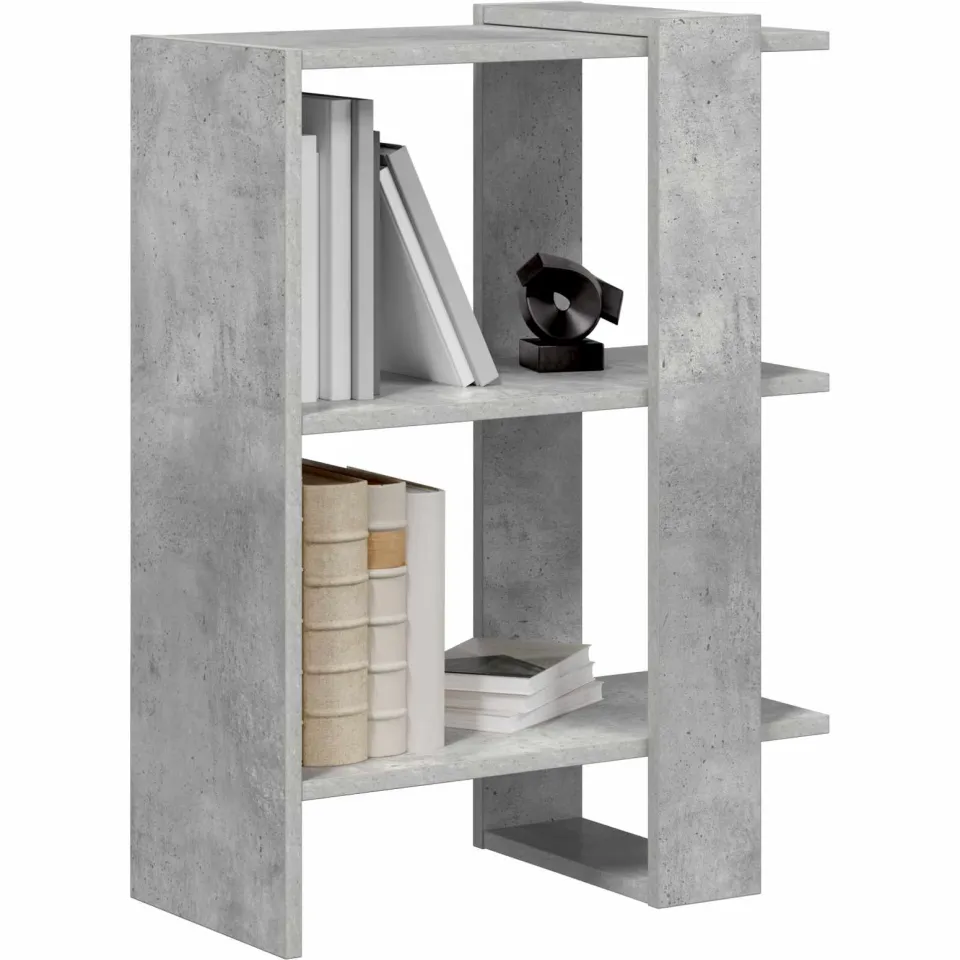 vidaXL Boekenkast 2-laags 52 x 25 x 71,5 cm Bewerkt hout Beton Grijs