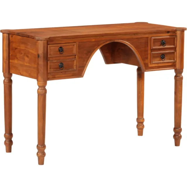vidaXL Bureau met lades 110x50x76 cm massief acaciahout Bruin