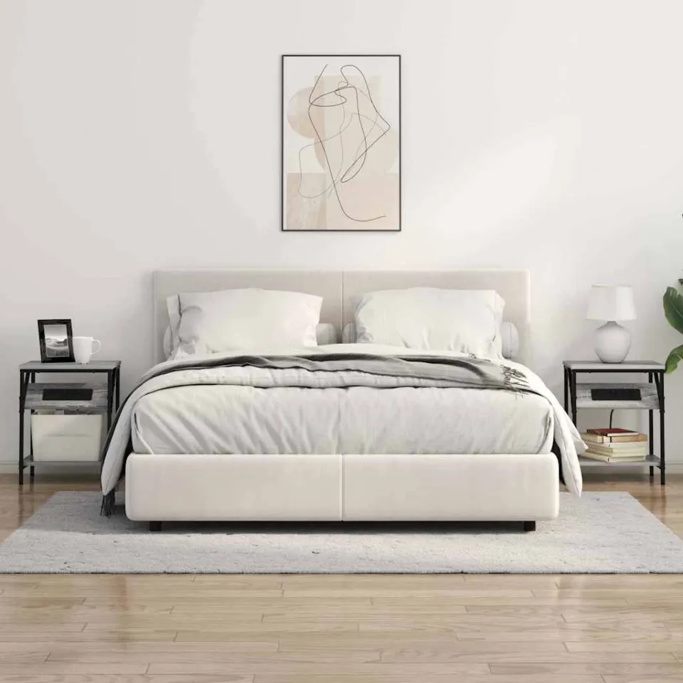 vidaXL Nachtkastje 2 st Grijs Sonoma 38 x 30 x 48 cm Bewerkt hout, foto 4