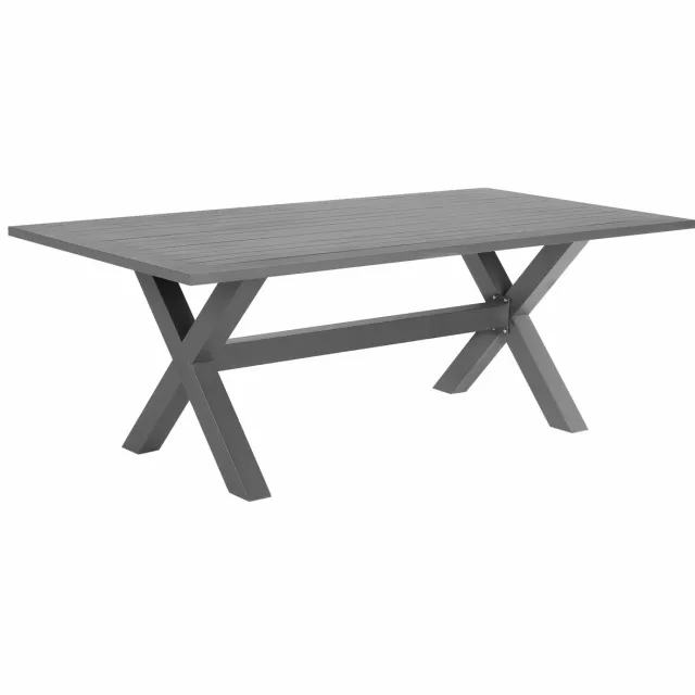 Beliani CASCAIS - Tuintafel - Grijs - 105 x 200 cm - Aluminium