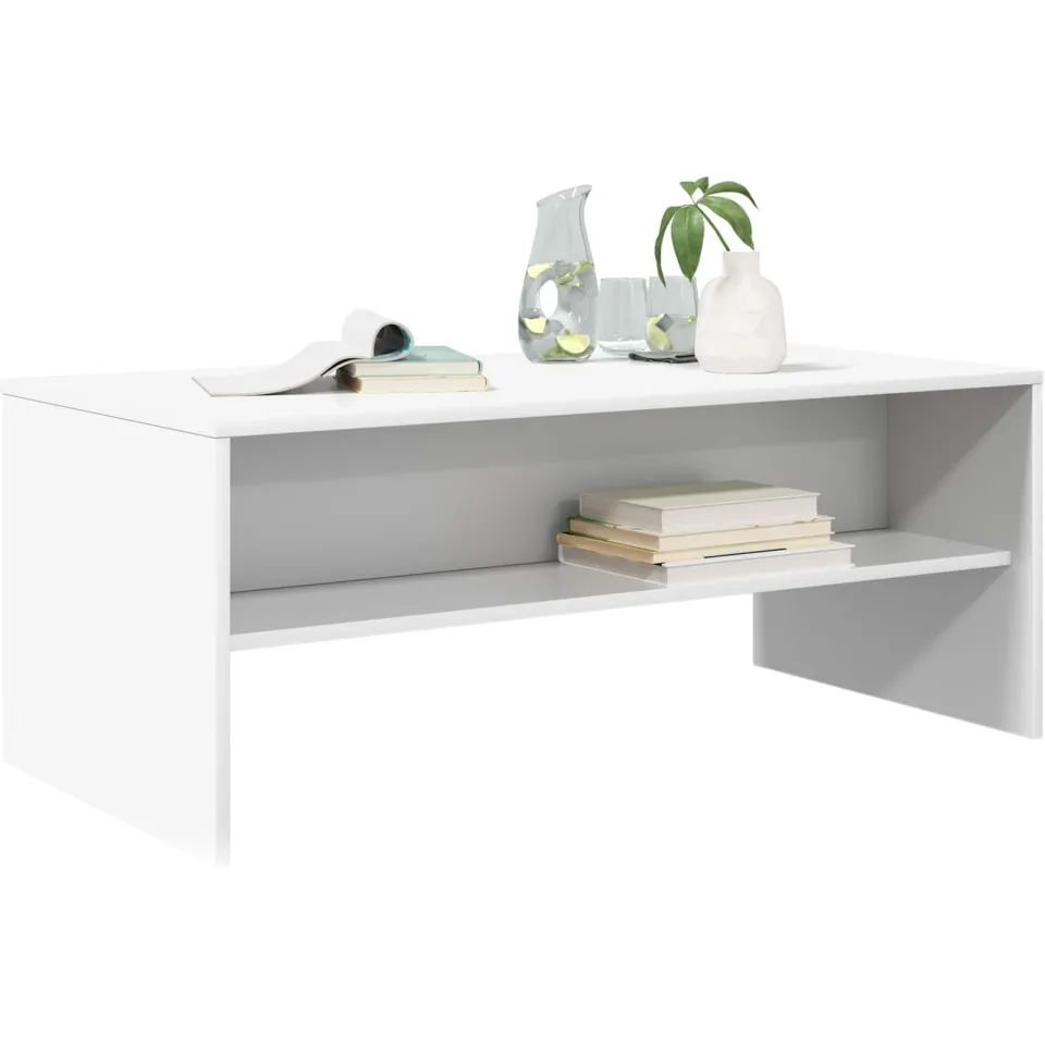 vidaXL Salontafel Wit 100 x 50 x 40 cm Bewerkt hout