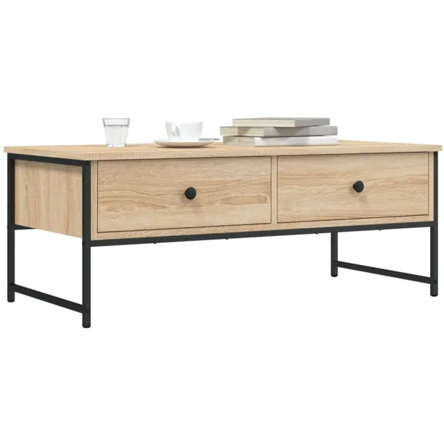 vidaXL Salontafel 101x49x39,5 cm bewerkt hout sonoma eikenkleurig Bruin