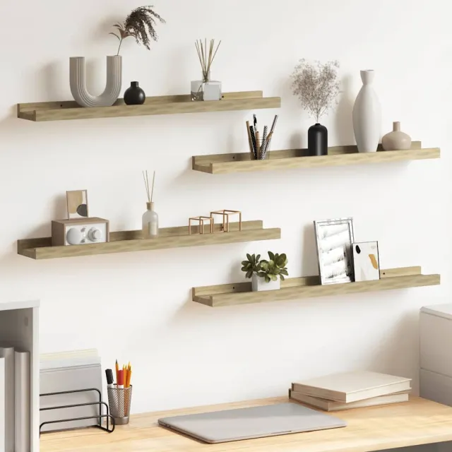 vidaXL Wandschappen 4 st 60x9x3 cm sonoma eikenkleurig Bruin