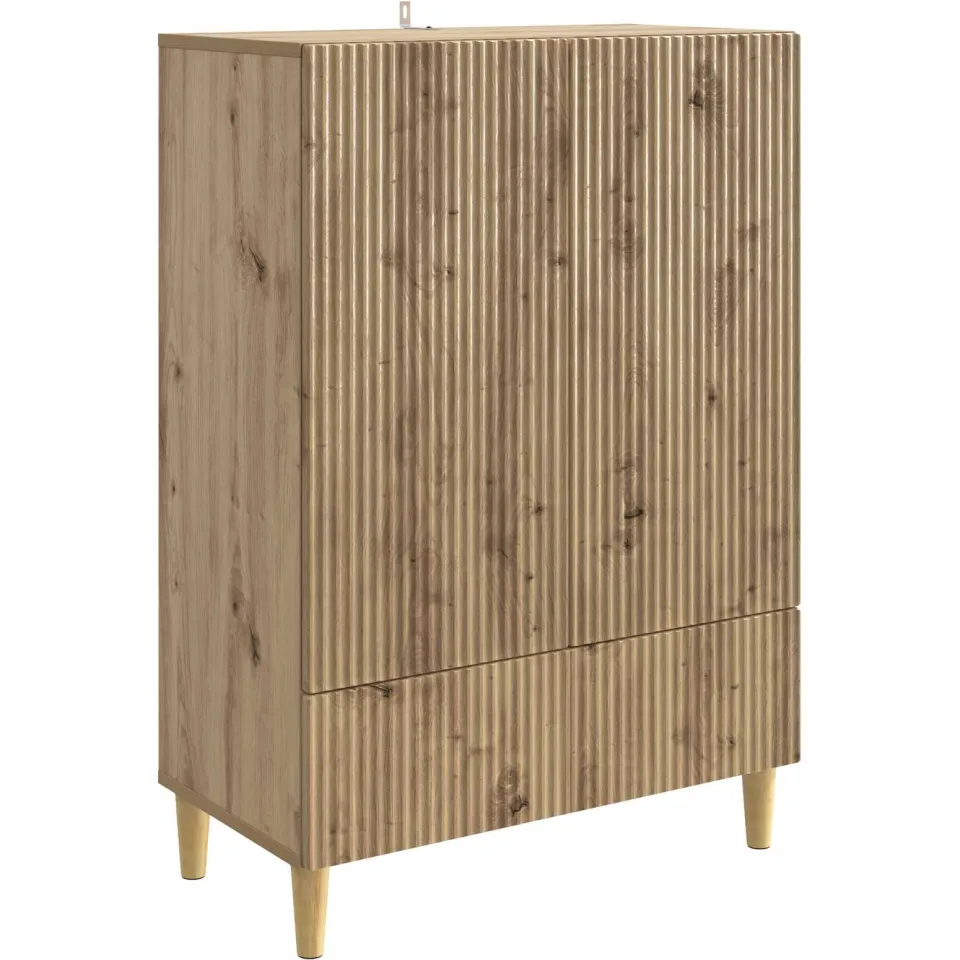 vidaXL Dressoir Artisanaal eiken 66 x 34,5 x 95 cm Bewerkt hout Bruin