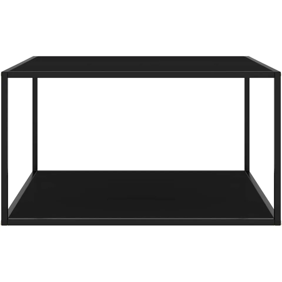 vidaXL Salontafel met zwart glas 90x90x50 cm zwart