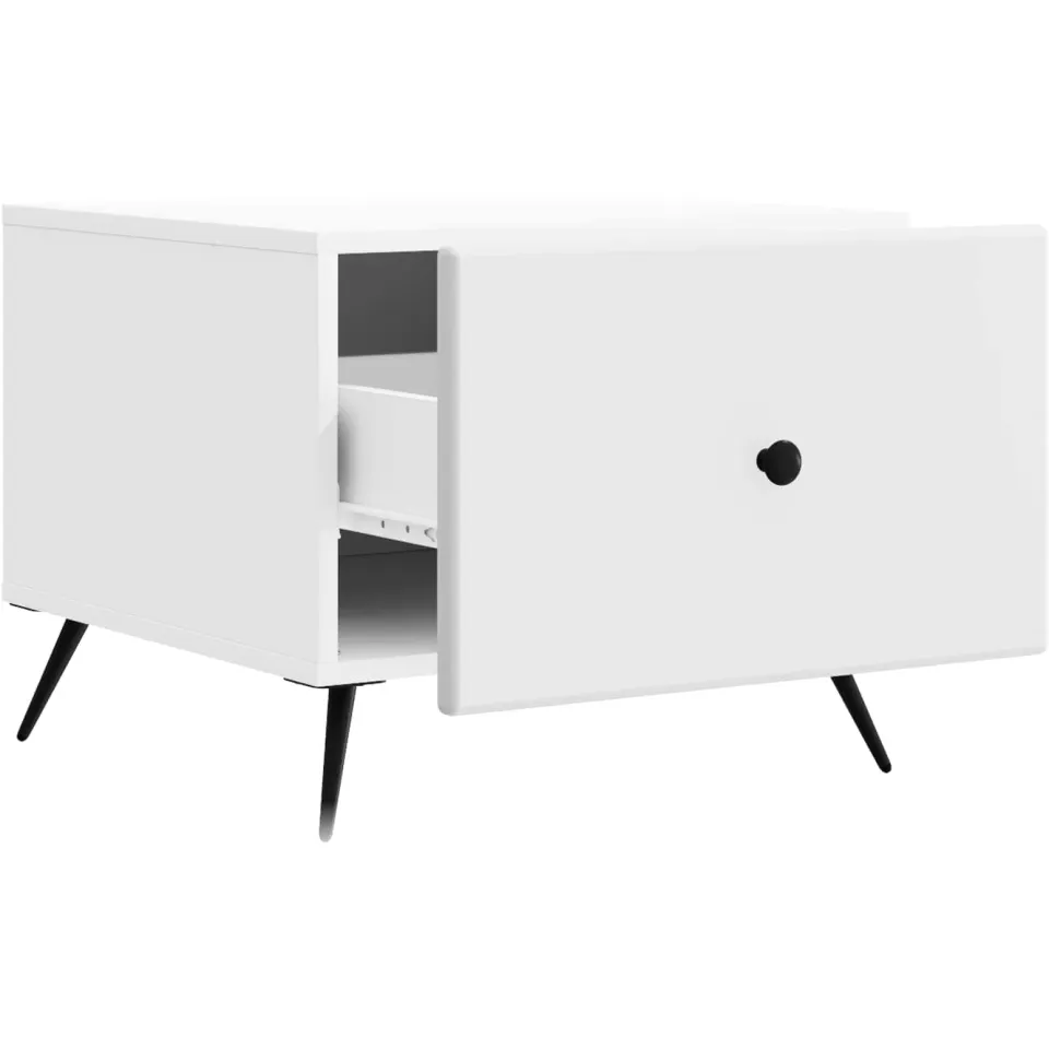vidaXL Salontafel met lade Wit 49 x 50 x 40 cm Bewerkt hout