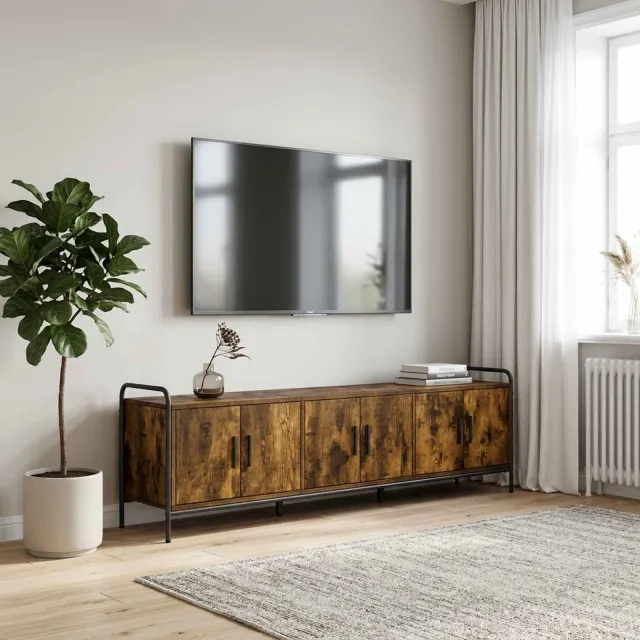 vidaXL Tv-meubel 146 x 33 x 50 cm Gerookt eiken Bewerkt hout, foto 2