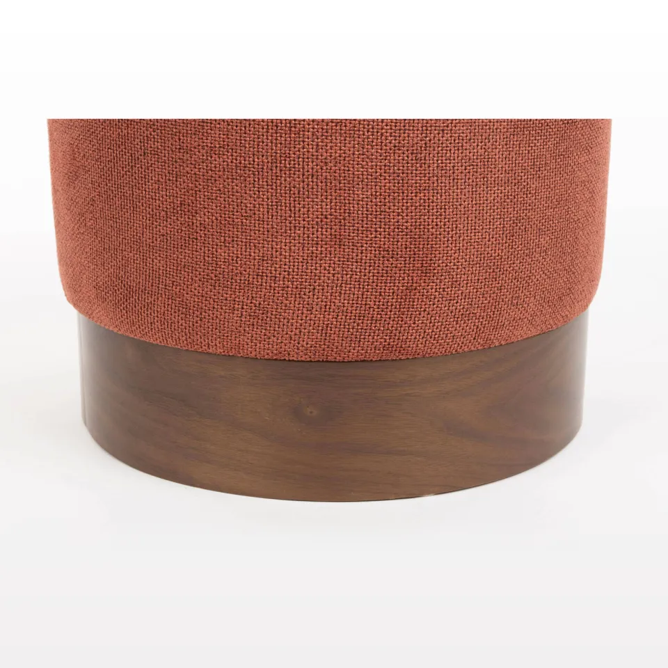 Dutchbone Bellevue Poef Rond Rood, foto 3