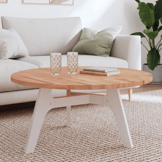 vidaXL Tafelblad rond Ø90x2,5 cm massief beukenhout bruin, foto 2