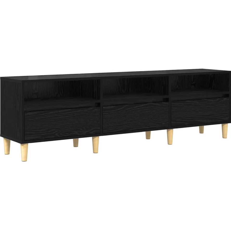vidaXL TV-kast 150 x 30 x 45 cm Zwart Eiken Bewerkt hout, foto 3