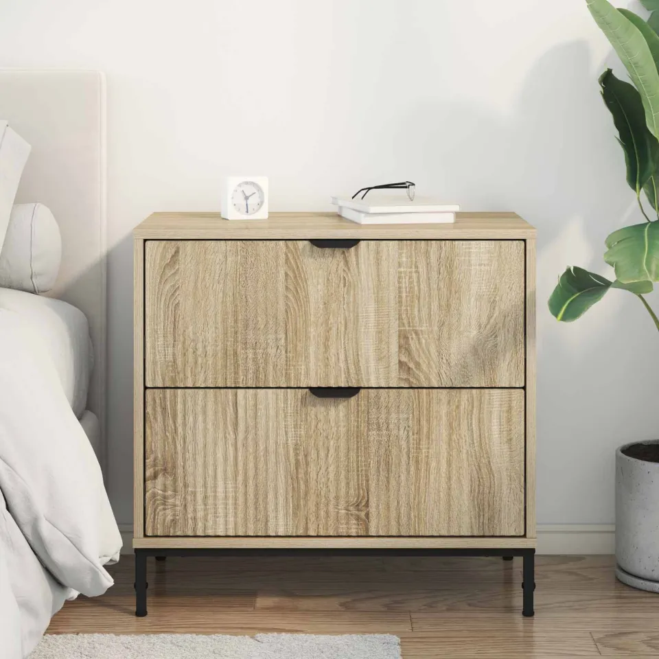 vidaXL Nachtkastje Sonoma eiken 63.5 x 36 x 61 cm Bewerkt hout, foto 4