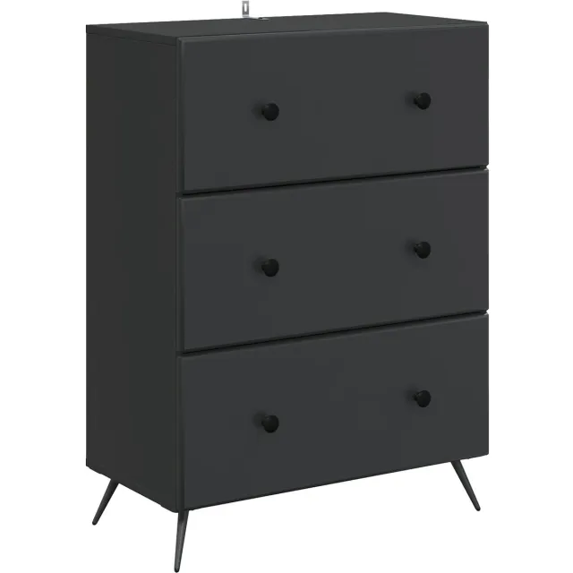 vidaXL Ladekast - 66 - x - 34,5 - x - 90 - cm - Bewerkt - hout - Zwart