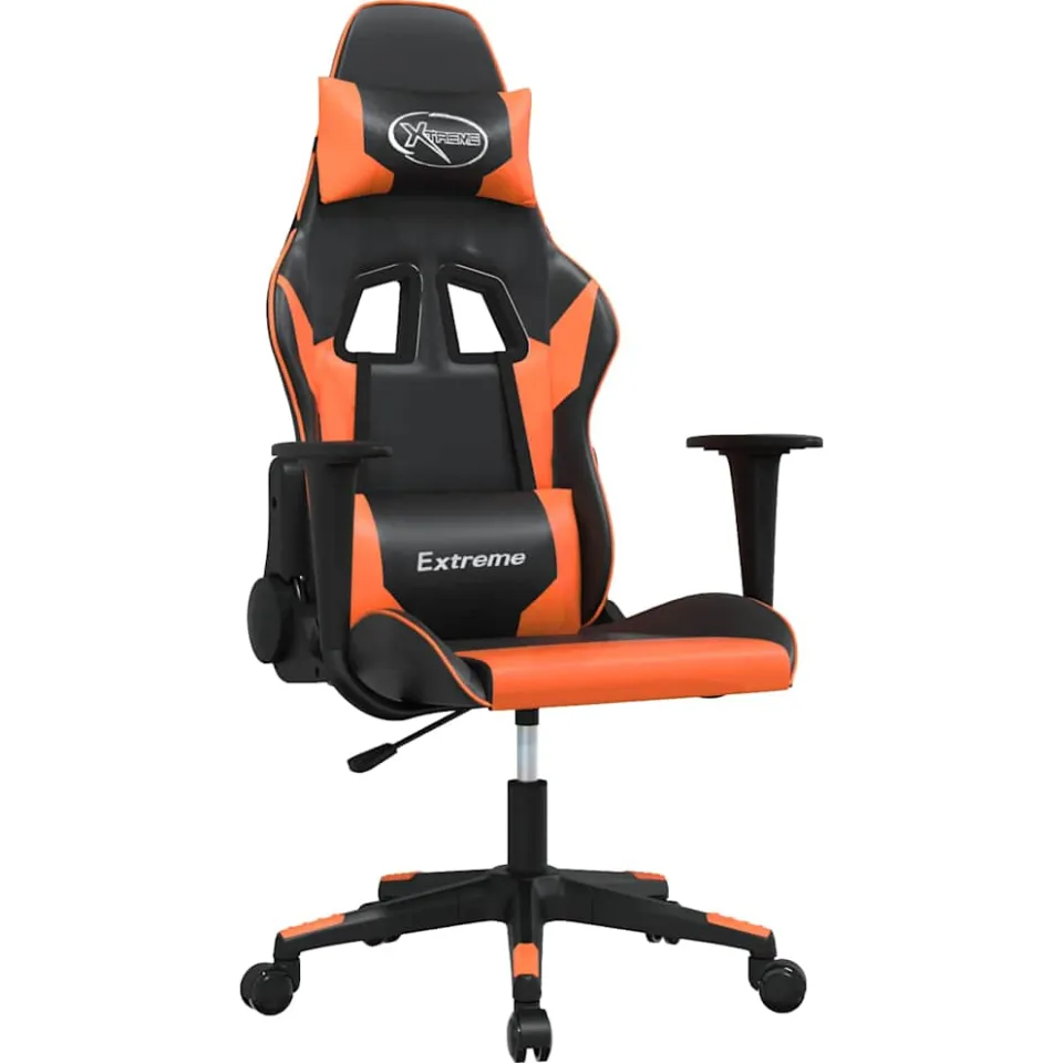 vidaXL Gamestoel kunstleer zwart en oranje, foto 3