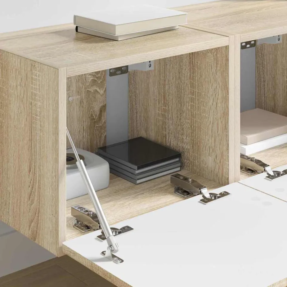vidaXL TV Wandkast 2 st Sonoma Bewerkt hout bruin, foto 4