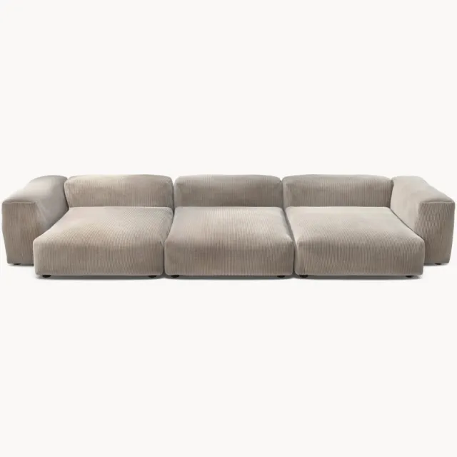vetsak Modulaire fluwelen bank Vetsak (4-zits) Beige
