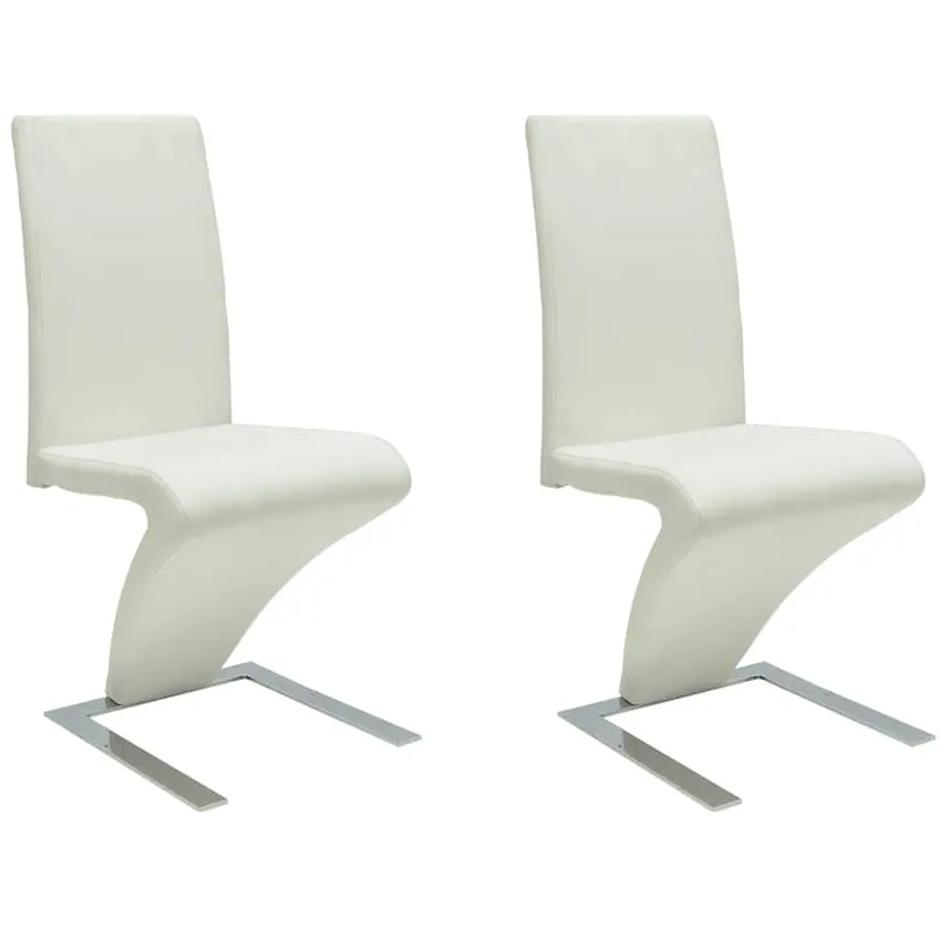 vidaXL Eetkamerstoelen 2 st kunstleer wit