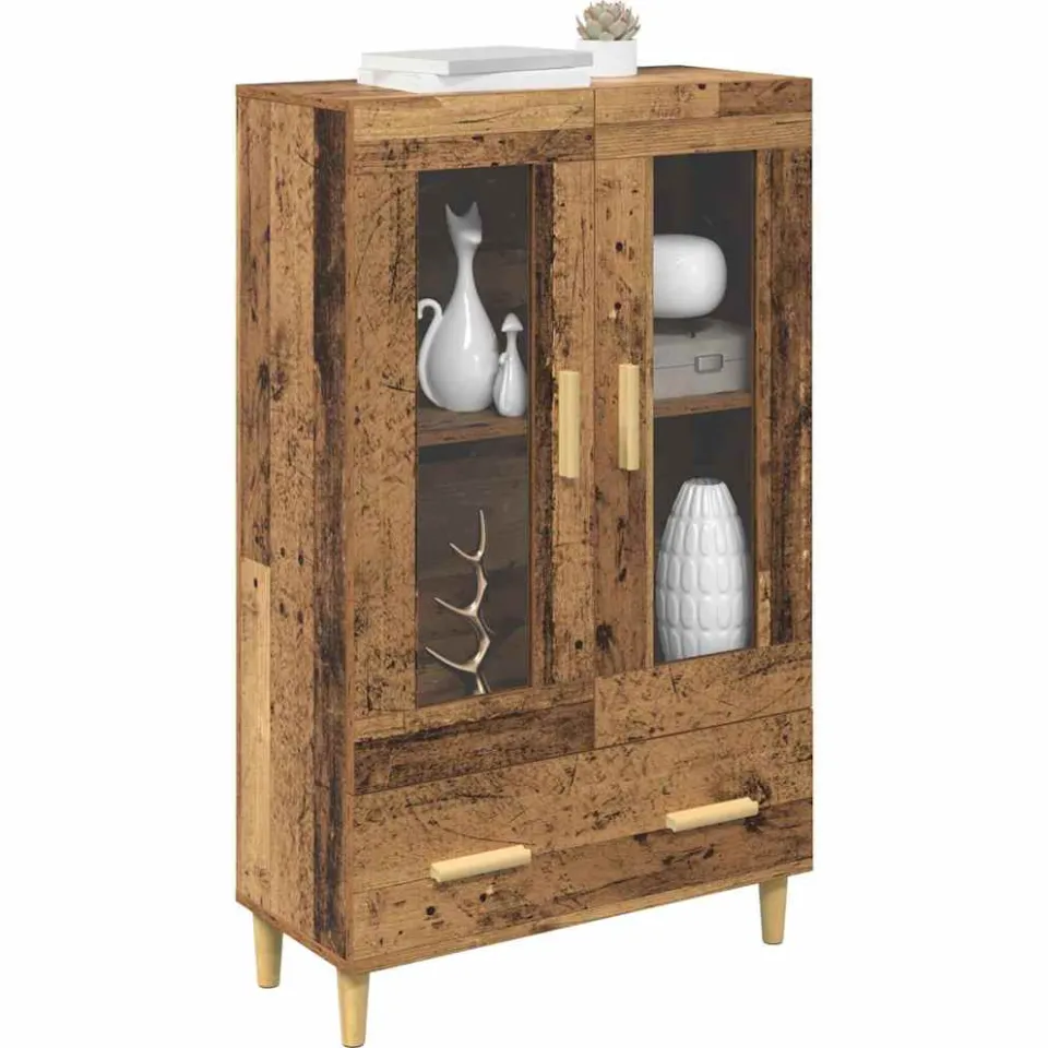 vidaXL Highboard Oud Hout 70 x 31 x 115 cm Bewerkt hout Bruin