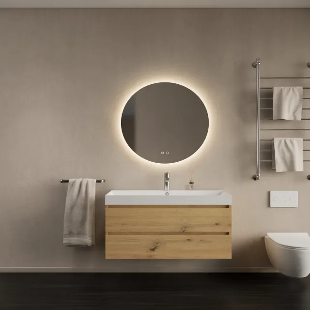 Gliss Design Badkamermeubelset Gliss Design Milan Met Lako Wastafel 100 cm Artisan Oak (Keuze Wastafel) Eiken