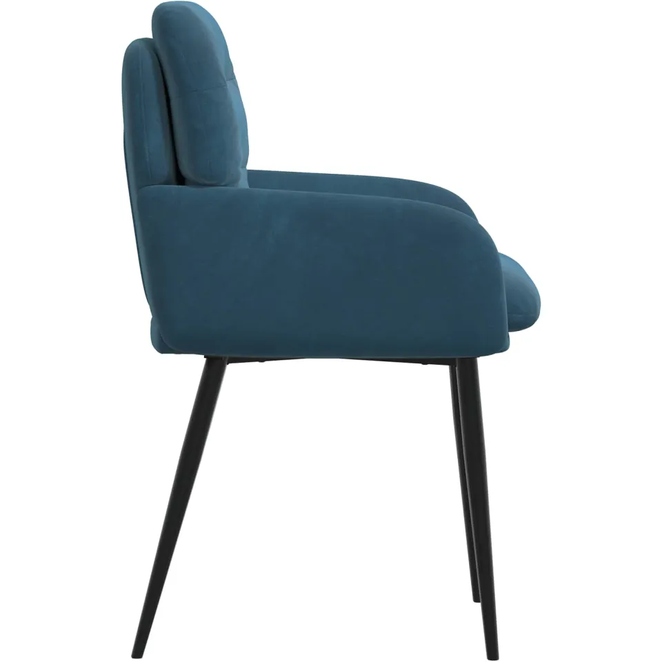 vidaXL Eettafelstoelen 6 st fluweel Blauw 59 x 59,5 x 90 cm, foto 4