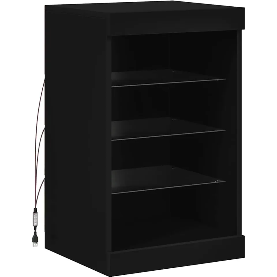 vidaXL Dressoir met LED-verlichting 41x37x67 cm zwart